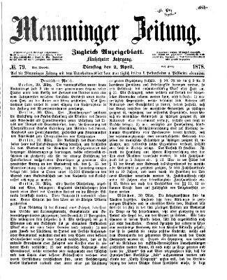 Memminger Zeitung Dienstag 2. April 1878