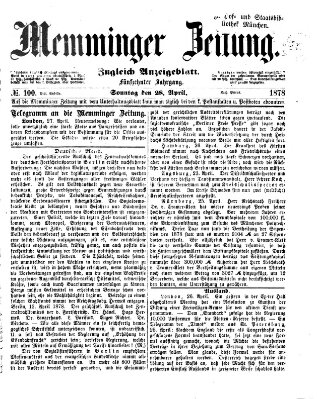 Memminger Zeitung Sonntag 28. April 1878