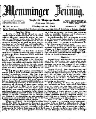 Memminger Zeitung Dienstag 30. April 1878