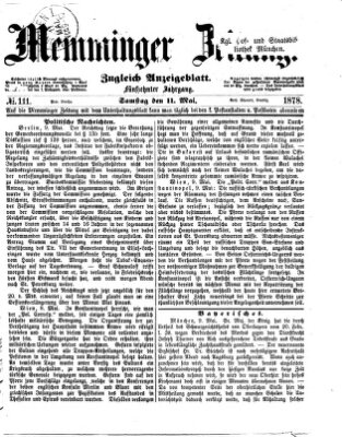 Memminger Zeitung Samstag 11. Mai 1878