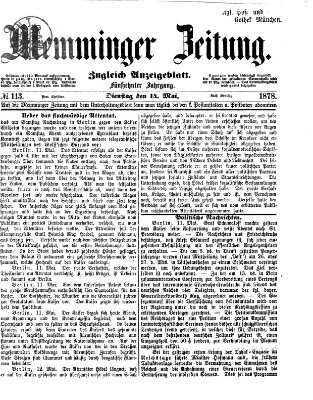 Memminger Zeitung Dienstag 14. Mai 1878