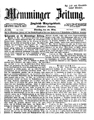 Memminger Zeitung Dienstag 28. Mai 1878