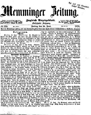 Memminger Zeitung Freitag 14. Juni 1878