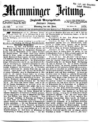 Memminger Zeitung Dienstag 25. Juni 1878