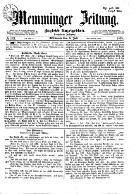 Memminger Zeitung Mittwoch 3. Juli 1878