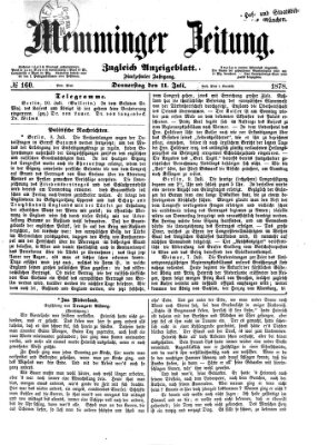 Memminger Zeitung Donnerstag 11. Juli 1878