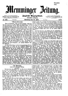 Memminger Zeitung Sonntag 14. Juli 1878