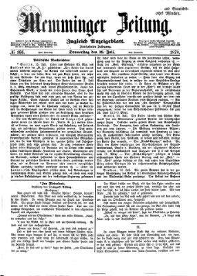 Memminger Zeitung Donnerstag 18. Juli 1878