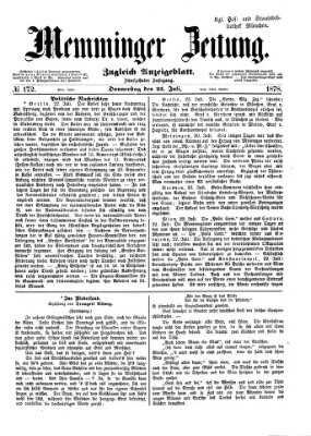 Memminger Zeitung Donnerstag 25. Juli 1878