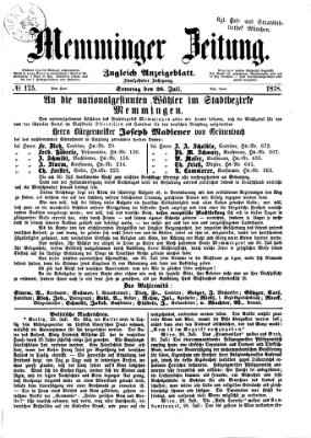 Memminger Zeitung Sonntag 28. Juli 1878