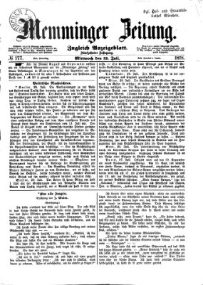 Memminger Zeitung Mittwoch 31. Juli 1878