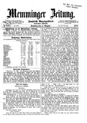 Memminger Zeitung Samstag 3. August 1878