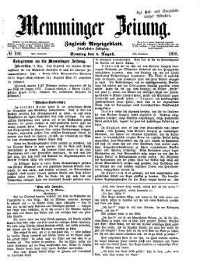 Memminger Zeitung Sonntag 4. August 1878