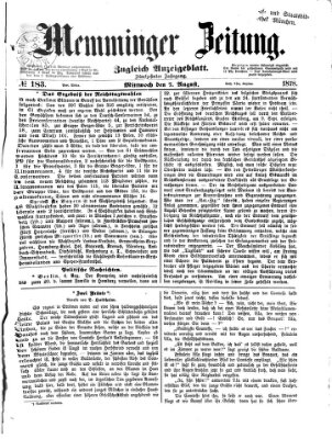 Memminger Zeitung Mittwoch 7. August 1878