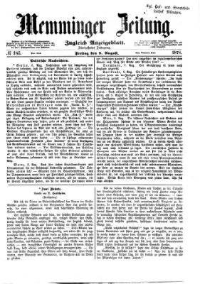 Memminger Zeitung Freitag 9. August 1878