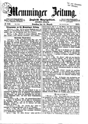 Memminger Zeitung Samstag 10. August 1878