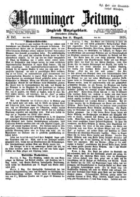 Memminger Zeitung Sonntag 11. August 1878