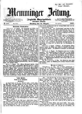 Memminger Zeitung Dienstag 13. August 1878