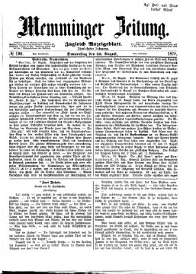 Memminger Zeitung Donnerstag 22. August 1878