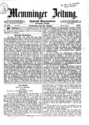 Memminger Zeitung Donnerstag 29. August 1878