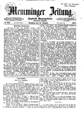 Memminger Zeitung Samstag 31. August 1878