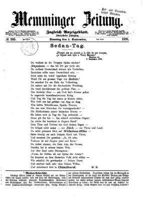 Memminger Zeitung Sonntag 1. September 1878