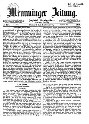 Memminger Zeitung Mittwoch 4. September 1878