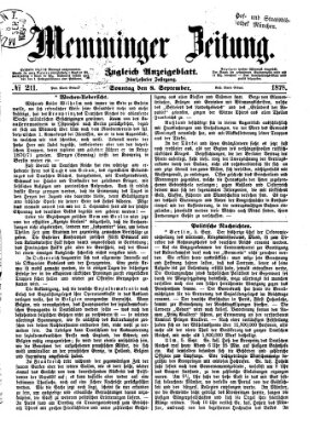 Memminger Zeitung Sonntag 8. September 1878