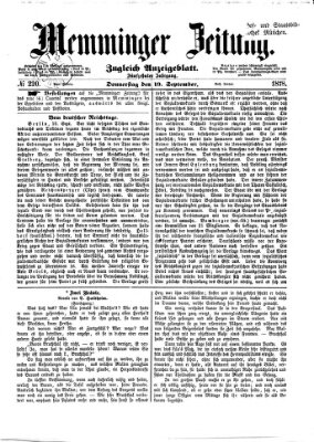 Memminger Zeitung Donnerstag 19. September 1878