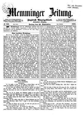 Memminger Zeitung Freitag 20. September 1878