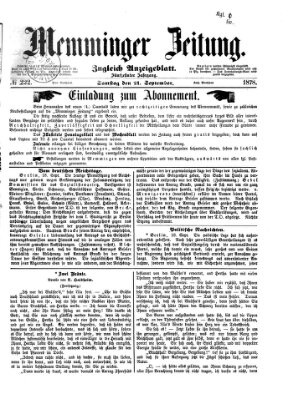 Memminger Zeitung Samstag 21. September 1878