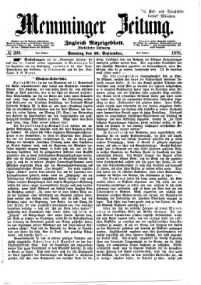 Memminger Zeitung Sonntag 29. September 1878