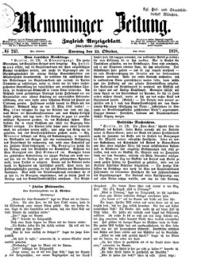 Memminger Zeitung Sonntag 13. Oktober 1878