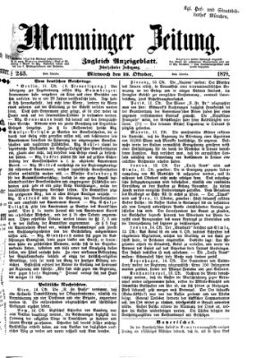 Memminger Zeitung Mittwoch 16. Oktober 1878