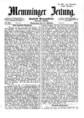 Memminger Zeitung Donnerstag 17. Oktober 1878