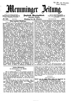 Memminger Zeitung Dienstag 22. Oktober 1878