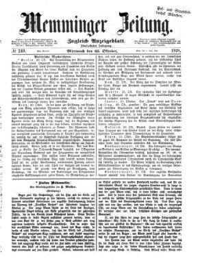 Memminger Zeitung Mittwoch 23. Oktober 1878