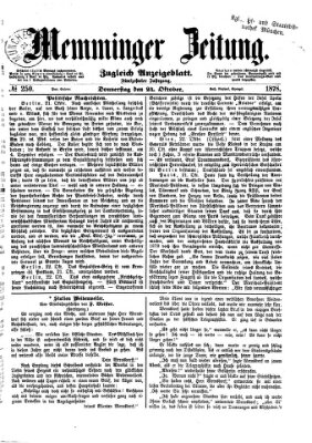 Memminger Zeitung Donnerstag 24. Oktober 1878