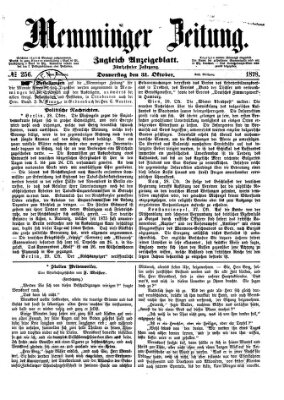 Memminger Zeitung Donnerstag 31. Oktober 1878