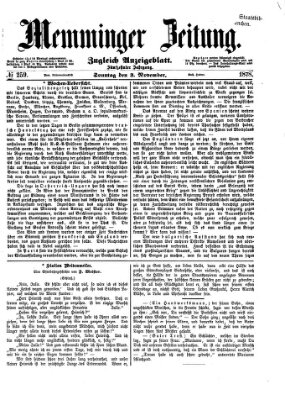 Memminger Zeitung Sonntag 3. November 1878