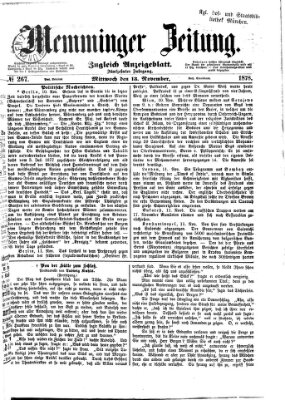 Memminger Zeitung Mittwoch 13. November 1878