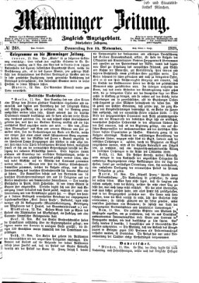 Memminger Zeitung Donnerstag 14. November 1878