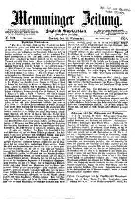 Memminger Zeitung Freitag 15. November 1878