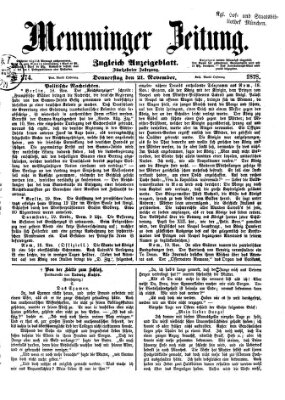 Memminger Zeitung Donnerstag 21. November 1878