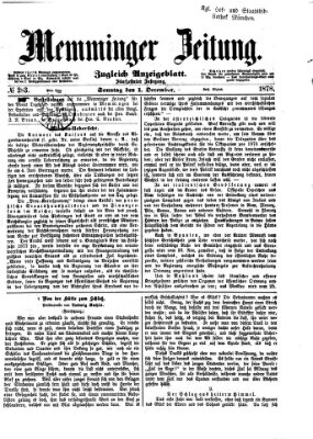 Memminger Zeitung Sonntag 1. Dezember 1878