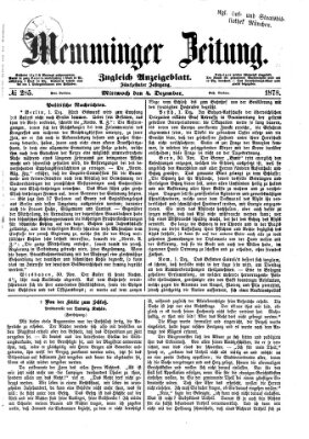 Memminger Zeitung Mittwoch 4. Dezember 1878