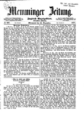 Memminger Zeitung Mittwoch 18. Dezember 1878