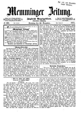 Memminger Zeitung Sonntag 29. Dezember 1878