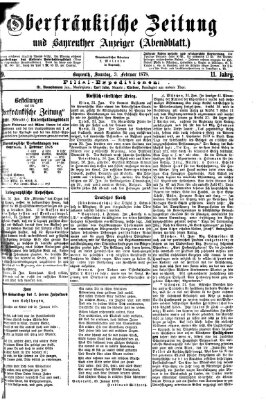 Oberfränkische Zeitung und Bayreuther Anzeiger (Bayreuther Anzeiger) Sonntag 3. Februar 1878