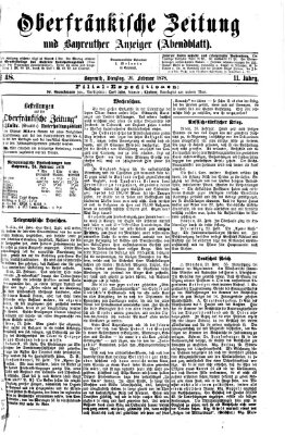 Oberfränkische Zeitung und Bayreuther Anzeiger (Bayreuther Anzeiger) Dienstag 26. Februar 1878